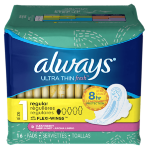 ALWAYS ULTRA THIN REGULAR W/WINGS FRESH/12